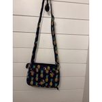 Vera Bradley  Quilted Crossbody Purse Navy Blue Pineapple Tropical Birds Photo 2