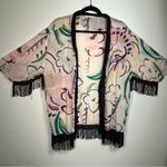 Victoria's Secret  Purple and Cream floral silk Kimono size S Photo 6