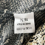 Kate by Laltramoda‎ Shirt Womens Medium Black Cream Snake Print Surplice Blouse Photo 8