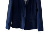 Cupcakes and Cashmere Single Button Blazer Navy Blue Notch Lapel Work SZ M Photo 3