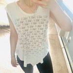 Haute Hippie cream distressed muscle tank top Photo 1