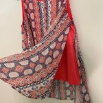 C Est 1946 Flouncy Breezy Pattern Tank Round Neck Slit Front & Side Size 18/20W Blue Photo 2