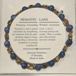 SHIVAM Hematite Lapis Gemstone Bracelet Blue Photo 2