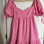Pink Puff Sleeve Dress Size M Photo 0