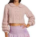 Love Shack Fancy NWT Berget Cable-Knit Alpaca-Blend Crop Sweater Photo 1