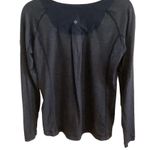 Lululemon turn it up long sleeve crew neck thumb holes blue heathered top Sz 10 Photo 2