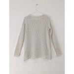 Aeropostale Women’s Sweater Long Sleeve Ivory Silver Thread Open Knit Size Small White Photo 5