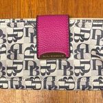 Dana Buchman Pink and Black Wallet with Logo Pattern Photo 0