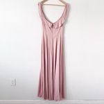 Reformation Blush Off the Shoulder Ruffled Slim Flare Gown Maxi Dress Photo 3