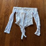 Missguided  White Long Sleeve Bardot Bodysuit SIZE 6 Photo 4