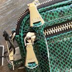 Aimee Kestenberg  Green Snake Embossed Leather Crossbody Bag with Silver Hardware Photo 3