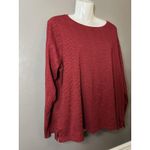 J Jill Shirt Womens XL Petite Red Black Pima Cotton Long Sleeve Crew Top Size undefined Photo 2