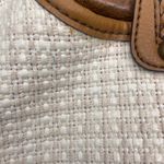 Fossil Tan Tweed Straw Summer Shoulder Bag Wooden Handle Photo 3