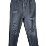 PacSun  Black Distressed High Rise High Waisted Straight Button Fly Jeans Size 26 Photo 0