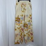 House‎ of Harlow 1960 Floral Linen Blend Wide Leg Drawstring Pants Size S NWOT Tan Photo 1