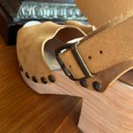 Free People 39 -  PASADENA TAN SUEDE WOODEN CLOG PLATFORM SANDALS Photo 9