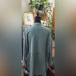 We The Free Free People Dusty Green Gauzy Cotton Raw Hem Button Long Sleeve Top Photo 1