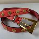 The Limited Vintage Statement Womens Belt  Lions Pink Coral Large Gold Tone Photo 0