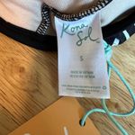 Kona Sol  Women's Black Striped Longline Twist Bikini Top - Size Small - NWT Photo 1