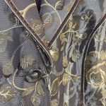 Field Manor Vintage Y2K Gold Brocade Floral Regency Ornate Long Jacket womens L Size L Photo 1