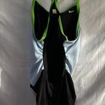Nike One Piece Backless Black with Green Trim Swimsuit for Women Size 10 Photo 3