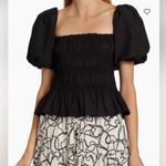 ASTR THE LABEL Tops Savina Square Neck Bubble Sleeve Smocked Top Size S Black Photo 1