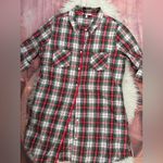 Victoria's Secret Victoria Secret Women Top Large Red Plaid Cotton Blend Long Sleeve Pajama Shirt Photo 3
