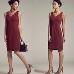 MM.LaFleur Dress size 10 Women Burgundy Wine Sheath Sleeveless V Neck Photo 0