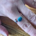 Natural Chrysocolla Sterling Silver Starfish Ring Size 8 Photo 3