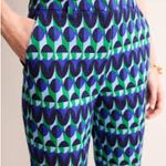 Boden Kew Blue Abstract Illusion Print Trousers, NWT. Size 8P Photo 1