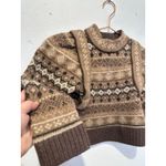 SEA NEW YORK Brown 100% Wool Fair Isle Knit Long Sleeve Sweater Finja sz XS Photo 3