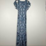 Eliza J cold shoulder paisley waist tie maxi dress blue 4 Photo 3
