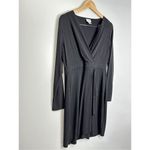 Jaclyn Smith  Collection Wrap Dress Womens Black Size Large Midi Photo 2