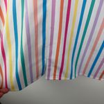 Ali Miles Rainbow Striped Blouse Medium Multicolor Pastel Colorful Office Bright White Photo 2