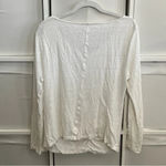 frame denim Frame Shirred Long Sleeve Linen Top White Photo 5