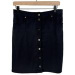 G by Giuliana Black Faux Suede Button Front Pencil Skirt Size 6 Photo 2