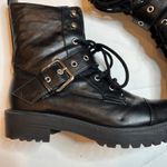 A New Day Black Buckle Combat Military Moto Boots SZ 10 Chunky Lug Sole Ankle Photo 1