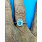 2 carat Moissanite Triangular Cut Ring with Moissanite Accents Size 7 Silver Photo 8