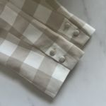 Anthropologie Maeve Gingham Blazer white Oatmeal Check Sz Large preppy Academia Photo 7