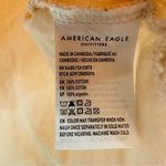 American Eagle  Short Sleeve Polo Cropped Shirt Woman’s Size XS Light Pink Cream Photo 5