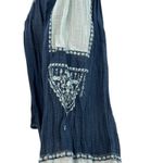 Free People  Embroidered Peasant Top Blouse Long Sleeve Blue Size Medium Photo 5
