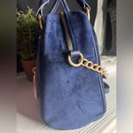 Juicy Couture Regal Blue Velour Satchel Crossbody Bowler Bag NWT Photo 5