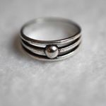 Source Unknown NWOT Triple Band Silver Tone Ball Size 7 Ring Photo 1