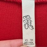 Free People  January Ribbed Long sleeve Hi Low Shark Bite Tunic T-Shirt Red XS Photo 8