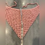 Handmade Pink Soft Cotton Crochet Triangle Kerchief Headscarf Mesh Granny Boho Photo 2