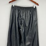 Gap NEW  Mid Rise Easy Wide Leg Vegan Leather Pants true black soft size small Photo 2