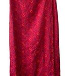 EXPRESS  Lux Art-to-Wear Bright Pink 100% Silk Wrap Midi Skirt Women's 5/6 Photo 0