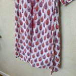 Roller Rabbit ‎ Cotton midi Dress in Floral Block Print tassels red white size S Photo 3