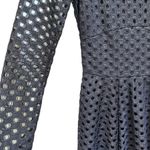 Maje Rana Black Eyelet Lace Semi Sheer Midi Dress size 1/ US XS Photo 6