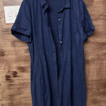 JJill full button linen shirt dress Blue Size L Photo 0